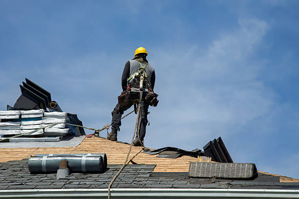 Professional Gutter Installation technician working in Jamestown, OH